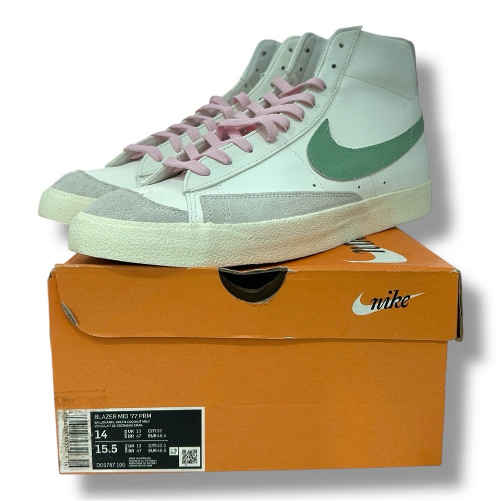 SOLD Nike Mens Blazer Mid '77 PRM DO9787 100 Size 14 sail green coconut milk - Picture 11 of 13